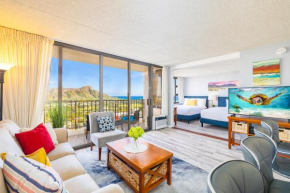 34 Floor with Panoramic Ocean and Diamond Head Views | 1 Block to Beach | Free Parking & WIFI